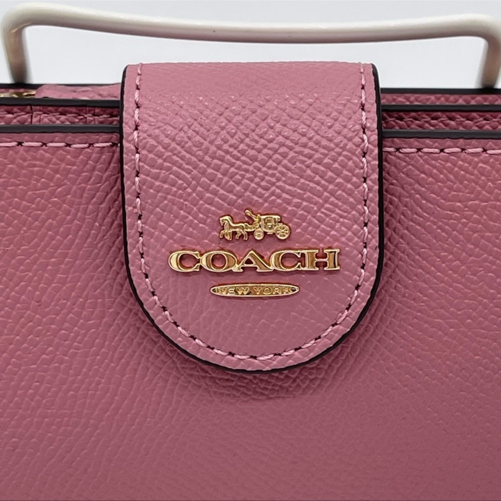 Coach Medium Corner Zip Wallet Leather Pink - Picture 3 of 10